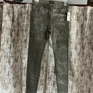 Hudson Womens Nico Midrise Ankle Super Skinny Glitter Fashion Jean NWT Size 28